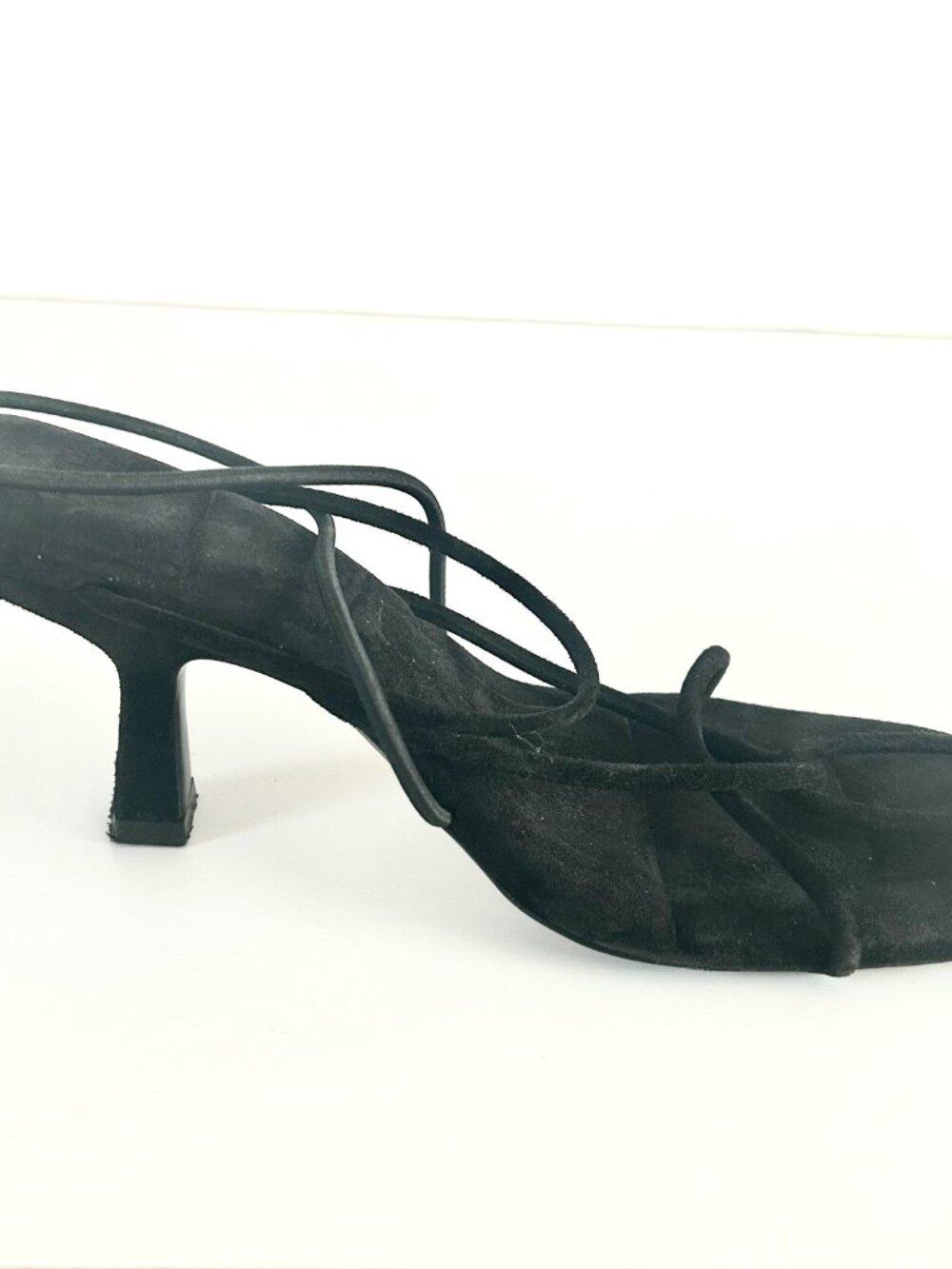 Khaite Suede Strappy Kitten Heeled Sandals - Picture 3 of 10